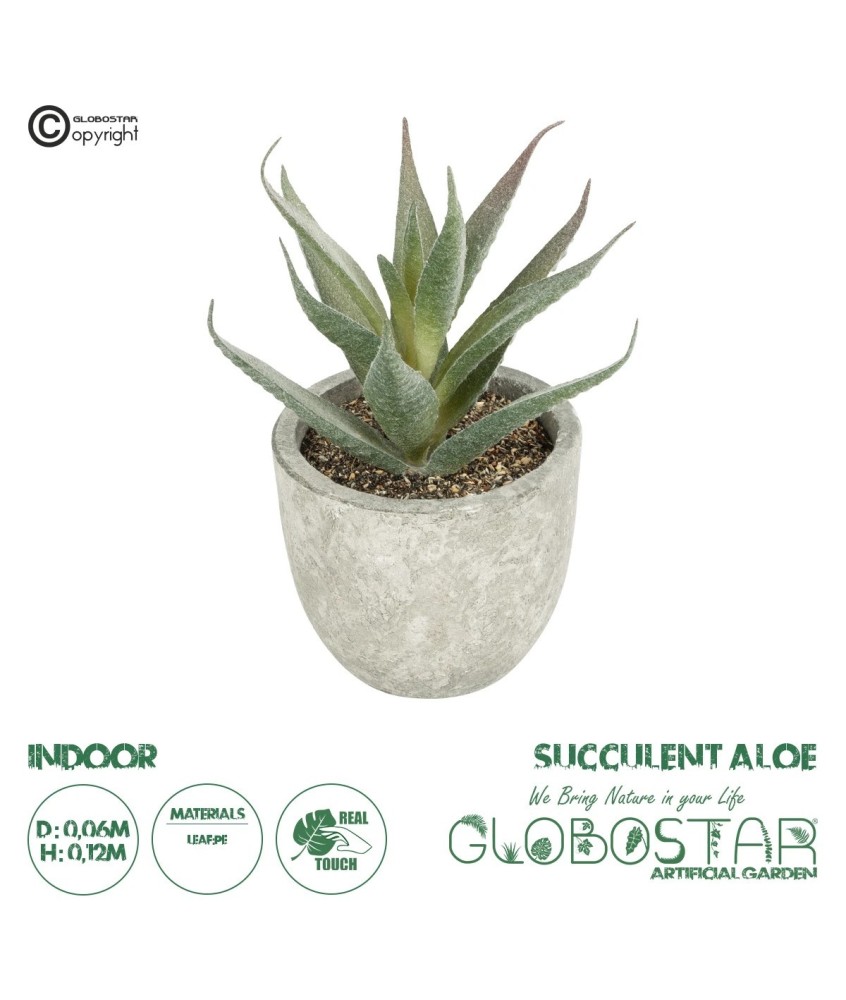 GloboStar® Artificial Garden SUCCULENT ALOE 21022 Τεχνητό Διακοσμητικό Φυτό Αλόη Μ6 x Π6 x Υ12cm